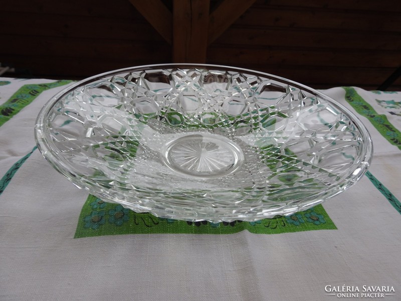 Heavy huge molded glass centerpiece - serving bowl
