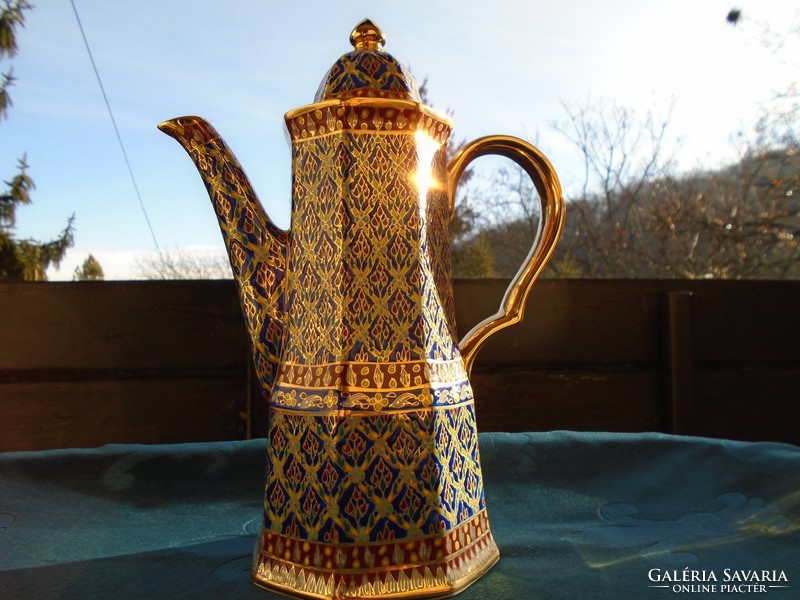 BENJARONG dombor színes zománc és arany díszítéssel tea kiöntő 27 cm