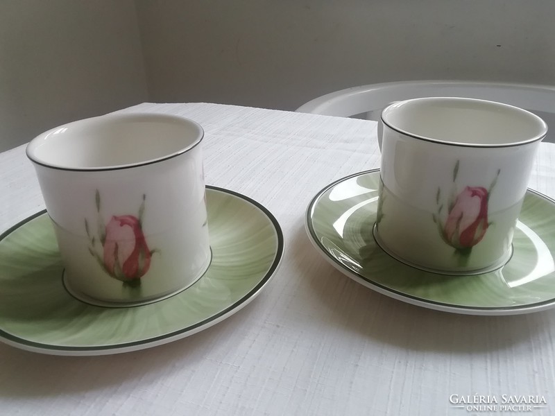 PORCELÁN  Villeroy & Boch rózsás 2 csésze pár  rózsa Flora Elegantine
