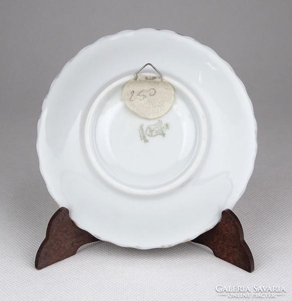 1B070 Aranyozott porcelán dísztányér Roma - San Pietro 11.5 cm
