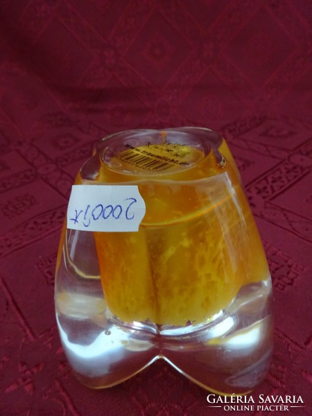 Német üveg gyertyatartó, magassága 7 cm, átmérője 9 cm. Vanneki!
