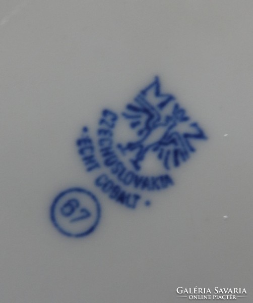 Moritz Zdekauer ( M & Z ) csehszlovák eredeti kobalt festéses tányér készlet 3 db