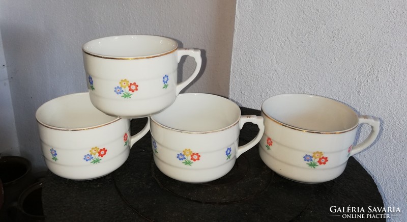 4 db virágos Drasche Gyönyörű csészék, csésze, nosztalgia darabok. 