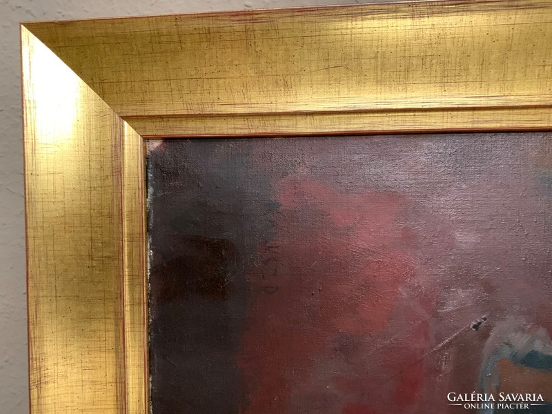 Képcsarnokos :Kakusz Dalma festmény, csendélet, eredeti 1960as évekből, zsűrizett, 60x80