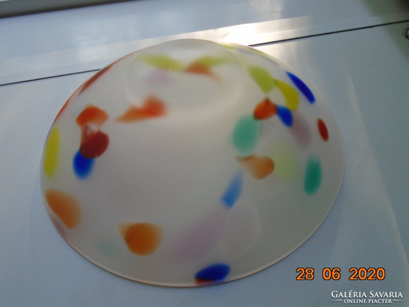 Artistic modern sandblasted opal glass decorative bowl