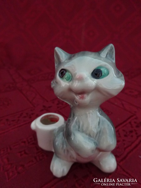 Goebel porcelán figura, cica - gyertyatartó, magassága 7 cm. Vanneki!