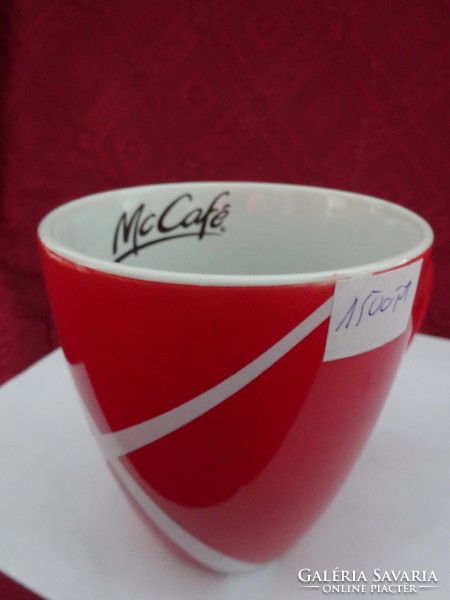 Mc café porcelain glass, red, diameter 9 cm. He has! Jókai.