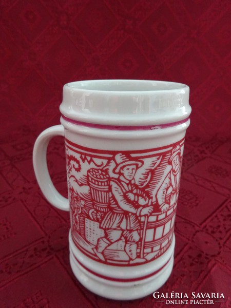 Hollóháza porcelain beer mug, marked 179, height 10.5 cm. He has! Jokai.