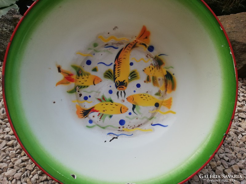Extremely rare 60 cm fish enamel laver from Budafok, nostalgia, collectible piece. For anglers