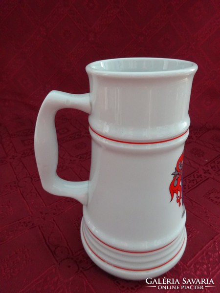 Great Plain porcelain beer mug with the coat of arms of Hódmezővásárhely, height 16.5 cm. He has!