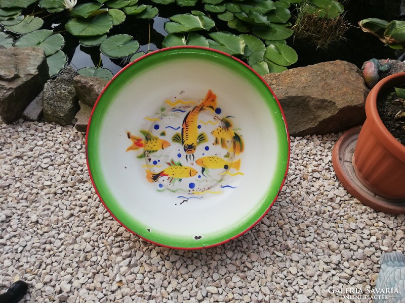 Extremely rare 60 cm fish enamel laver from Budafok, nostalgia, collectible piece. For anglers
