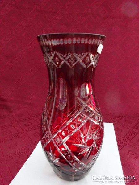 Ajkai üveg váza, bordó színű, magassága 26,5 cm. Vanneki!