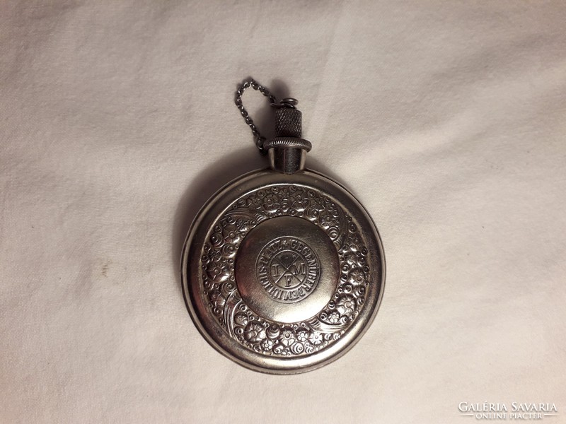 Extremely rare farina metal travel perfume bottle imf - josef maria farina art nouveau - 1920 year