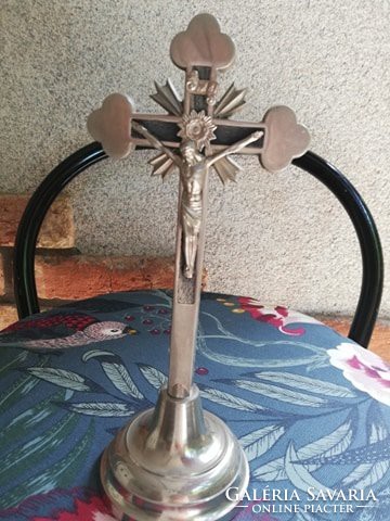 Metal table crucifix, cross