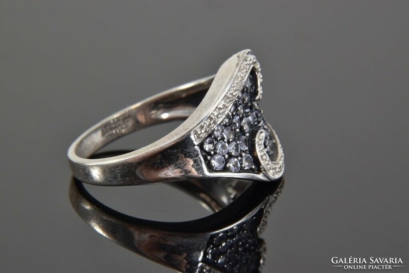 Tanzanit köves ezüst gyűrű 24 mm nagy méret