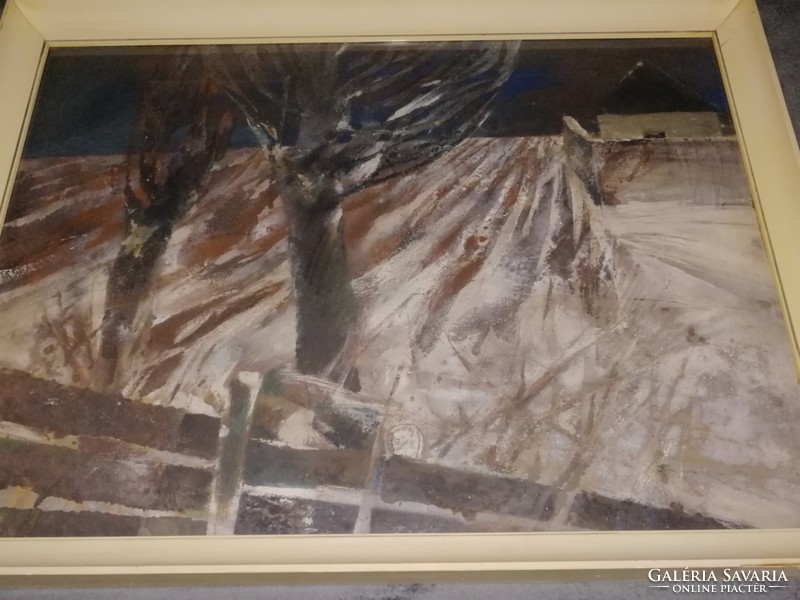 Ezüst György:Téli barázdák eredeti képcsarnokos festmény 