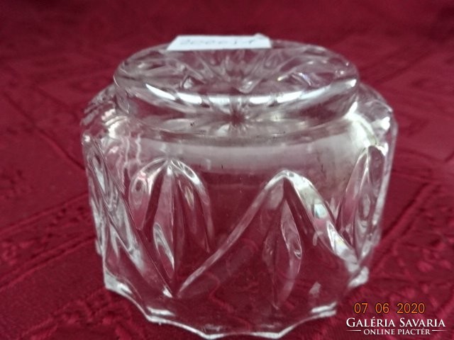 Crystal glass mini table centerpiece, diameter 7, height 4.5 cm. He has!