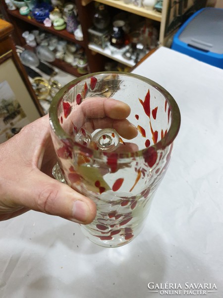 Iparmüvészeti üveg váza 