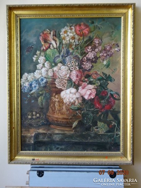 Eva Pfilf - still life. Copy size: 80 x 60 cm. Still life of Jacobus, a bouquet of flowers. Vanneki