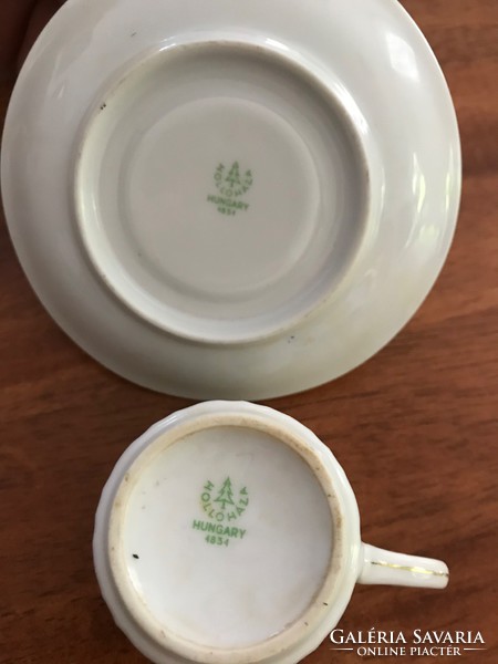 Hollóházi porcelán csésze és alj P212