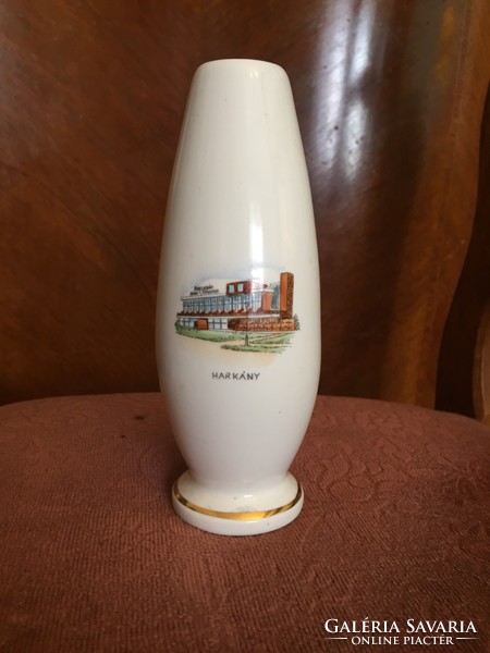 Porcelain advertising vase in Harkány hotel