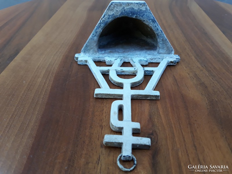 Holy water container made of an antique rare piece of metal