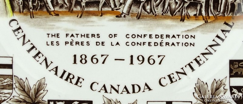 1B033 Kanada címerének története fajansz falitányér 1967