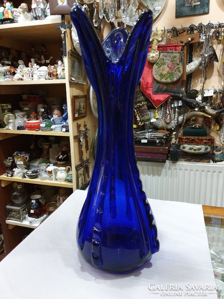 Régi kék üveg váza 