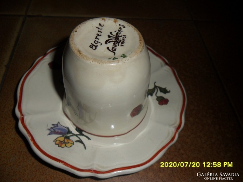 Sarreguemines-i francia fajansz csésze aljjal