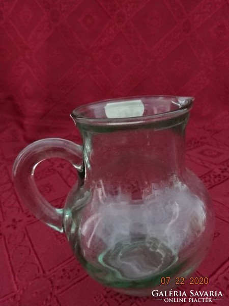 Green glass jug, height 10 cm. He has! Jókai.