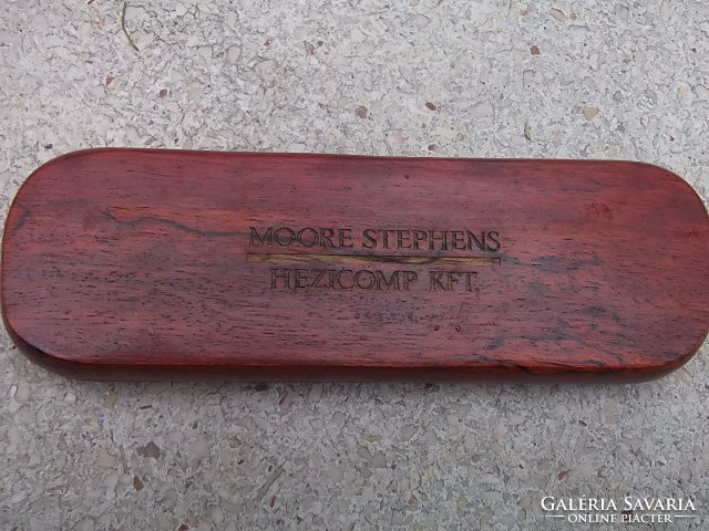 Moore Stephens toll+rotring+fa díszdoboza- íróasztalra-ajándéknak is