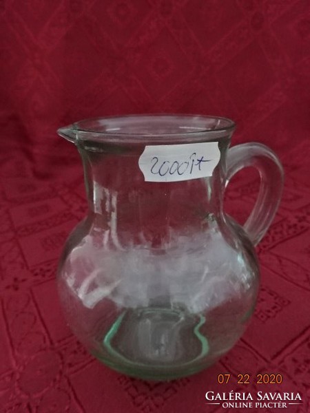 Green glass jug, height 10 cm. He has! Jókai.