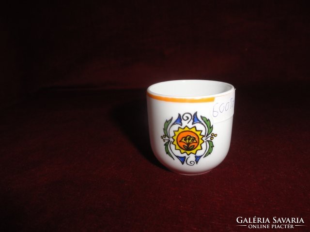 Hollóházi porcelán stampedlis kupica (címeres) 4,5 cm magas.