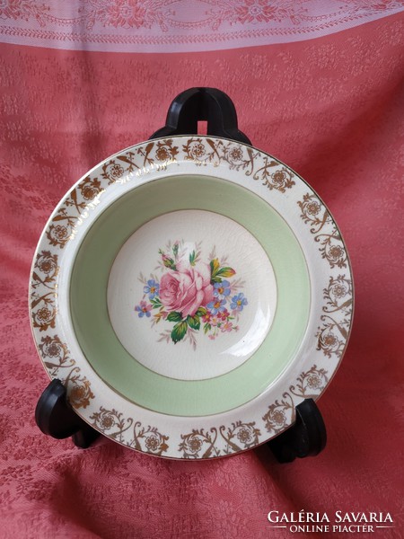 Pink English porcelain bowl and plate