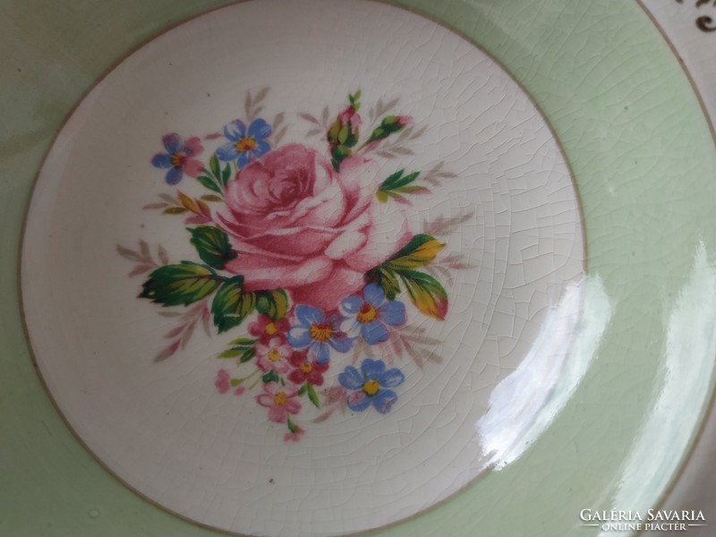 Rózsás angol porcelán tál, tányér