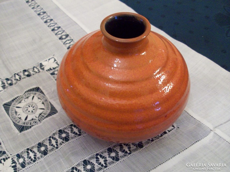 Beautiful glazed ceramic spherical vase