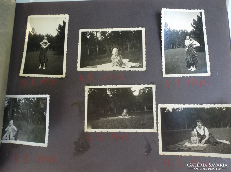 Fotóalbum + 61 KÉP - Osztrák - 1939-42-ig - 61 CSALÁDI - képpel - 33.5 x 25 cm