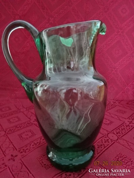 Green glass jug, height 18 cm. About 0.5 L of baths! Jókai.