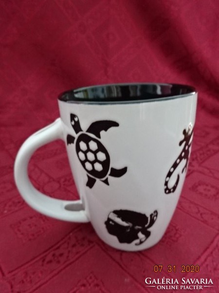 Italian porcelain mug with Corsica map and turtle. He has!