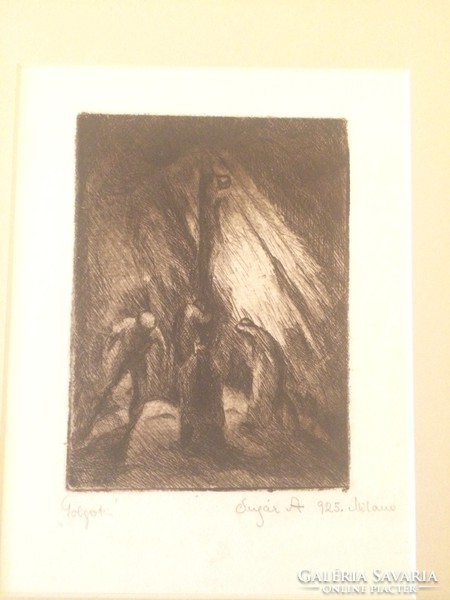 Radius Andor - Calvary, 1925, etching, neoclassicism,