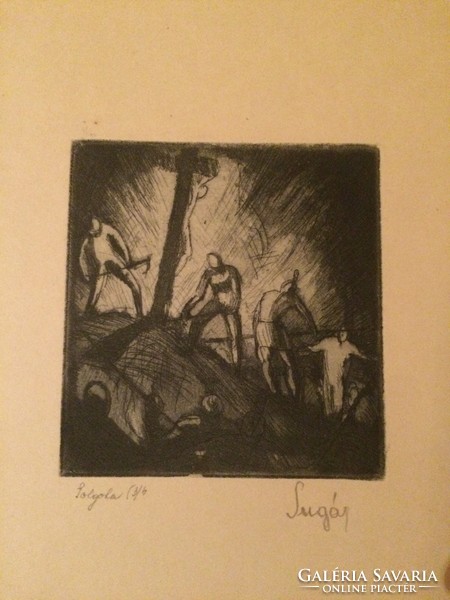 Radius Andor - Calvary, circa 1925, etching, neoclassicism,