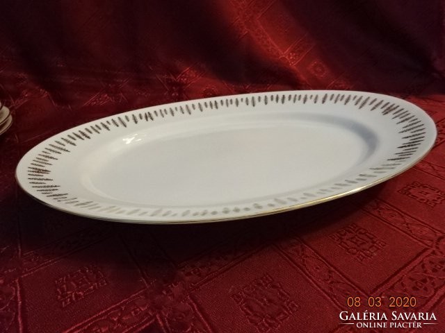 Csehszlovák minőségi  porcelán ovális húsos tál, mérete 33 x 23 x 3 cm. Vanneki!
