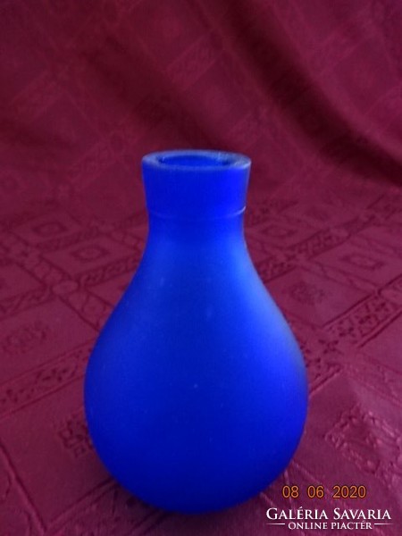 Blue glass vase, height 10 cm. He has! Jókai.