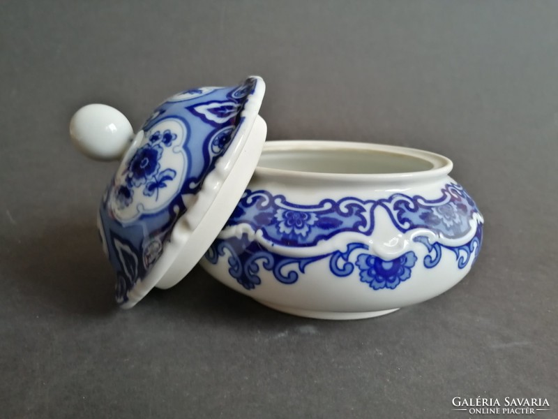 Wallendorf echt kobaltkék fedeles porcelán bonbonier - EP