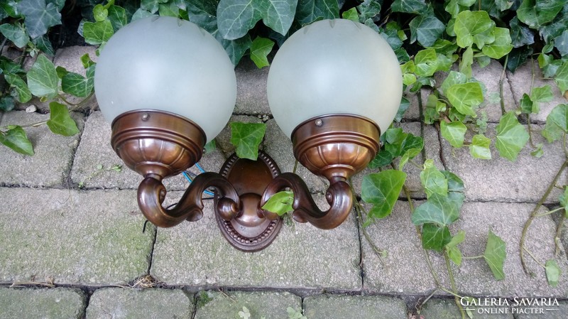 Antique style cast copper wall arm pair for sale