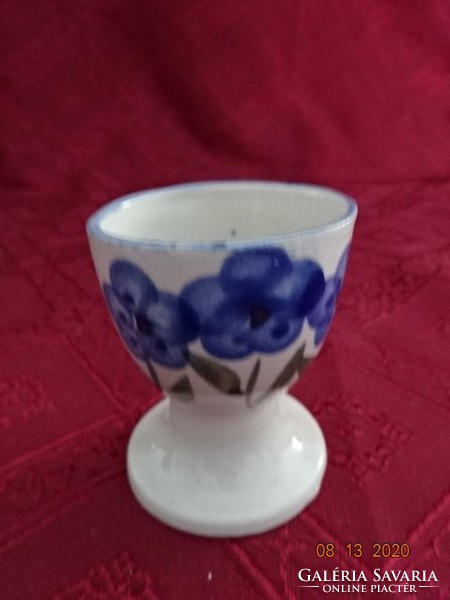 Német porcelán tojástartó, kék virágmintával, magassága 6,5 cm. Vanneki!