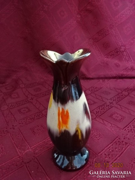 Német porcelán váza, barna színű, magassága 15 cm. Vanneki!