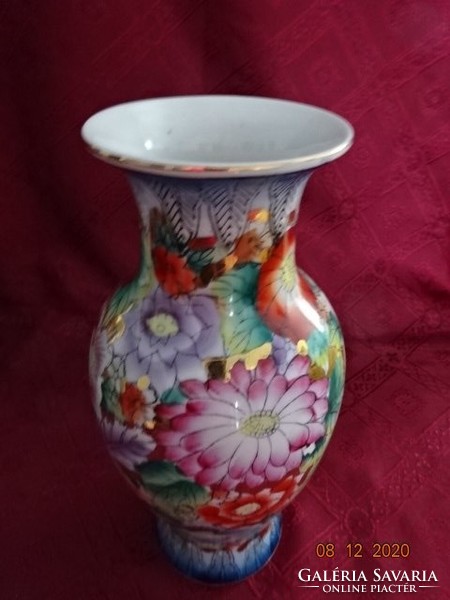 Keleti porcelán virágmintás váza, magassága 25 cm. Vanneki!