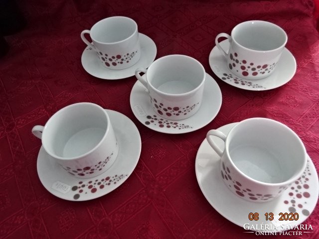 4 db együtt eladó Német porcelán barna/szürke pöttyös teáscsésze + alátét. Vanneki!