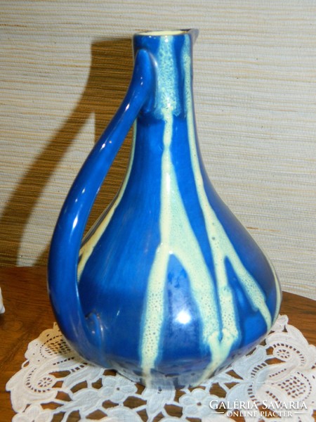 Retro kék Tófej váza